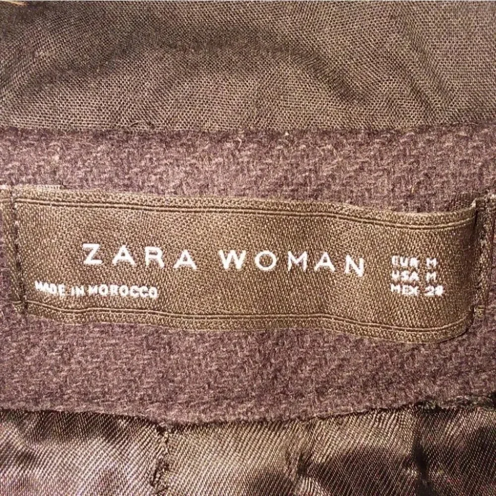 Zara Women Navy Blue Hooded Trench Coat
